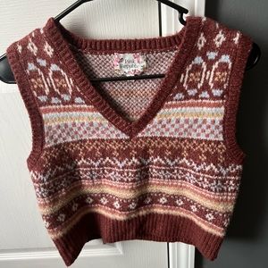 Burgundy sweater vest